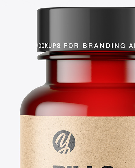 Empty Red Pills Bottle Mockup PSD #5