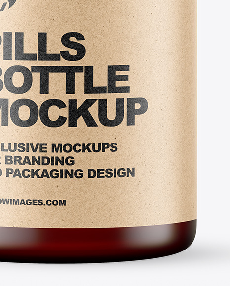 Empty Frosted Red Pills Bottle Mockup In Bottle Mockups On Yellow Images Object Mockups