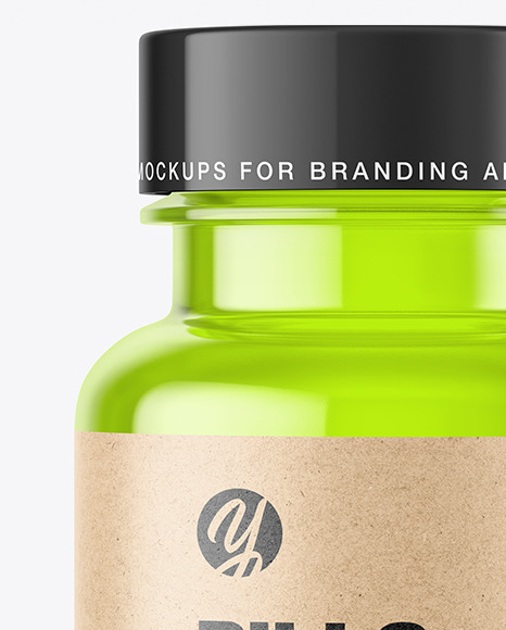 Empty Colored Pills Bottle Mockup PSD #5