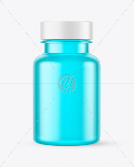 Empty Frosted Colored Pills Bottle Mockup PSD #3