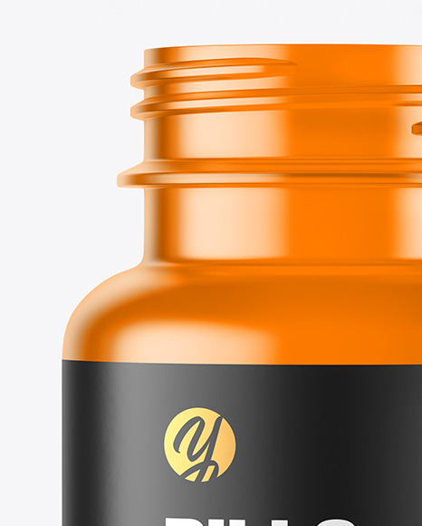 Empty Frosted Colored Pills Bottle Mockup PSD #1