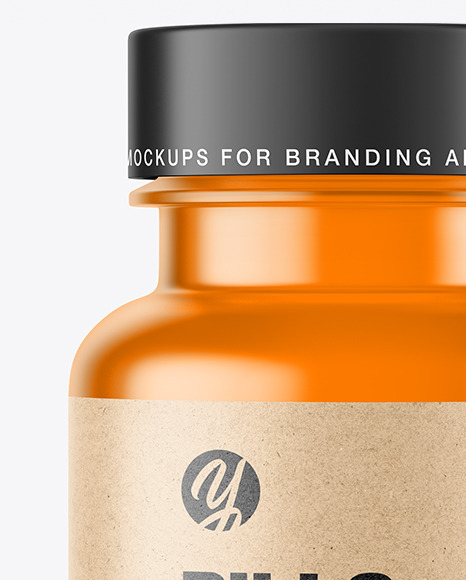 Download Empty Frosted Colored Pills Bottle Mockup In Bottle Mockups On Yellow Images Object Mockups