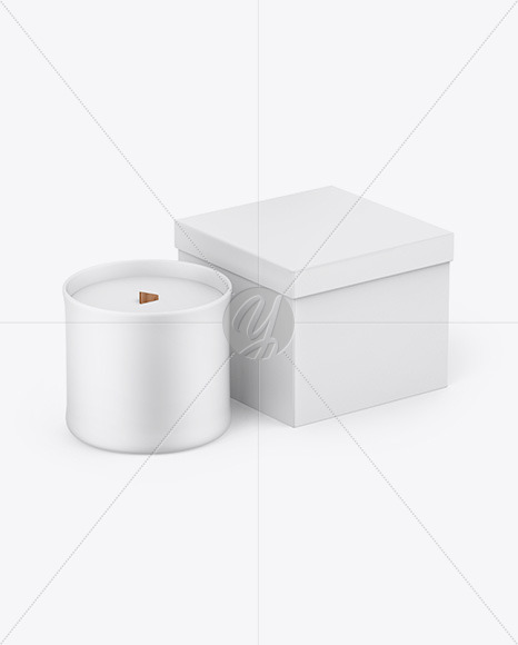 Paper Box W  Matte Candle Mockup PSD #1