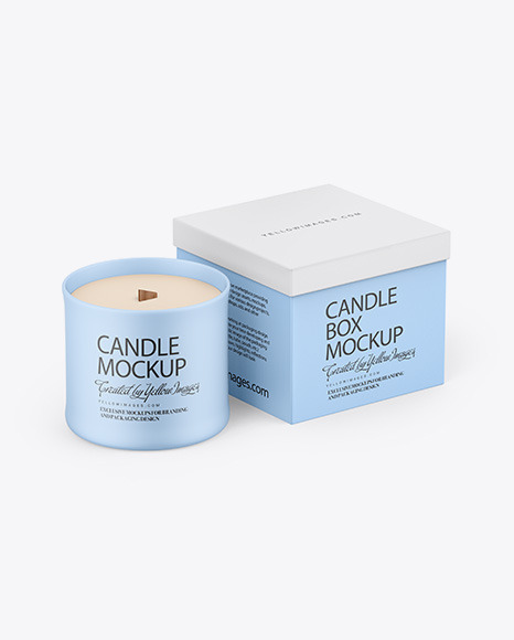 Paper Box W  Matte Candle Mockup PSD #2