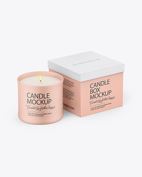 Paper Box W  Matte Candle Mockup PSD #3