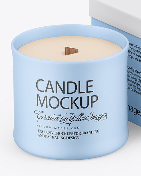 Paper Box W  Matte Candle Mockup PSD #4