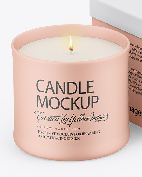 Paper Box W  Matte Candle Mockup PSD #5