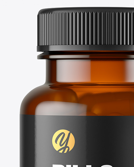 Amber Pills Bottle Mockup PSD #1