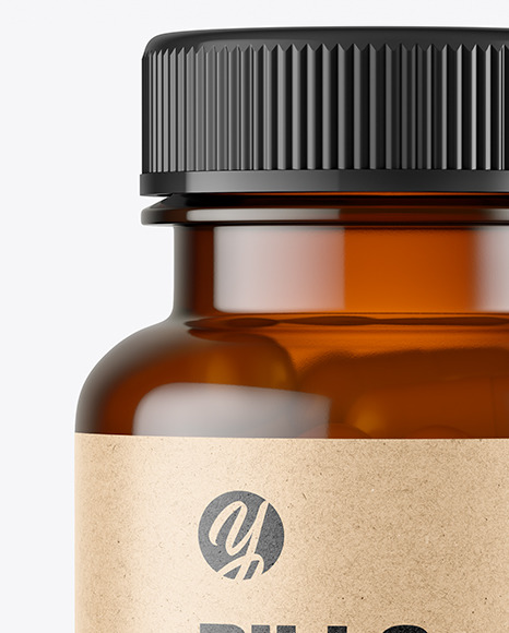 Amber Pills Bottle Mockup PSD #7