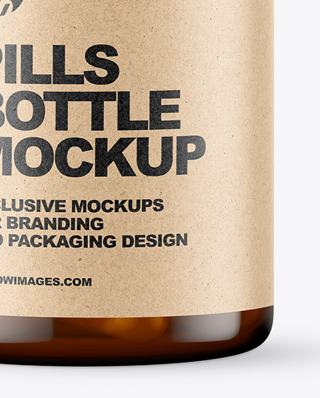 Amber Pills Bottle Mockup PSD #5