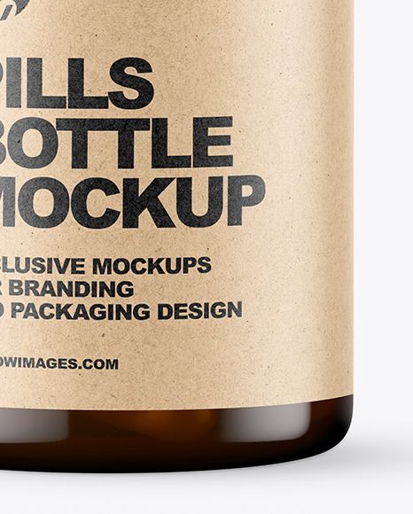 Dark Amber Pills Bottle Mockup PSD #5