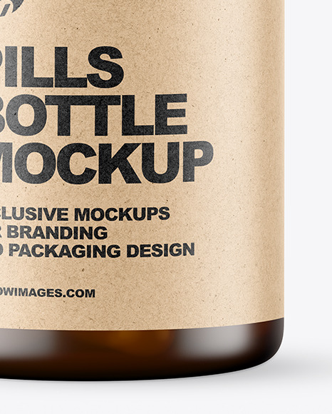 Frosted Dark Amber Pills Bottle Mockup PSD #5