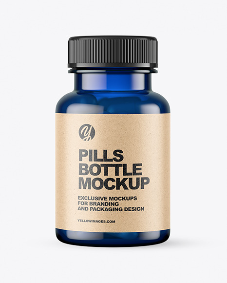 Blue Pills Bottle Mockup PSD #2