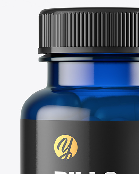 Blue Pills Bottle Mockup PSD #1