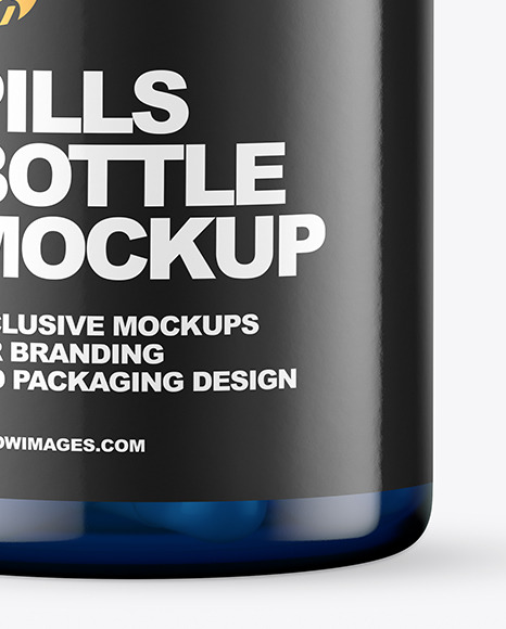 Blue Pills Bottle Mockup PSD #6