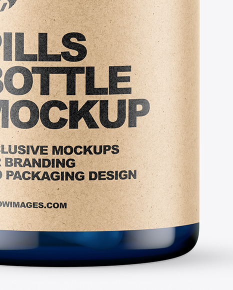 Blue Pills Bottle Mockup PSD #5