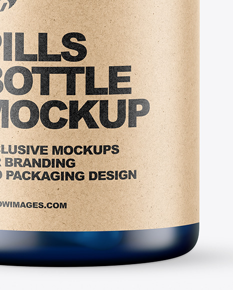 Frosted Blue Pills Bottle Mockup PSD #5