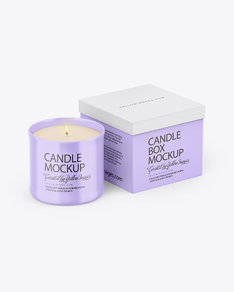 Paper Box W  Glossy Candle Mockup PSD #3