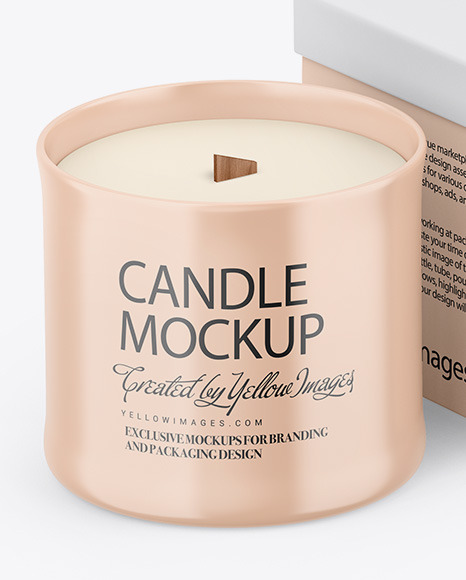 Paper Box W  Glossy Candle Mockup PSD #4