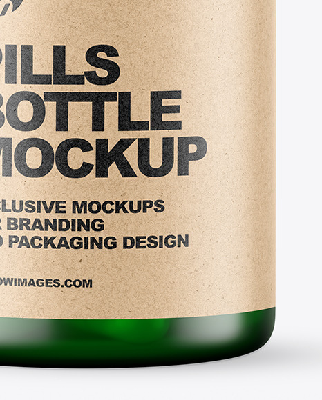 Frosted Green Pills Bottle Mockup PSD #5