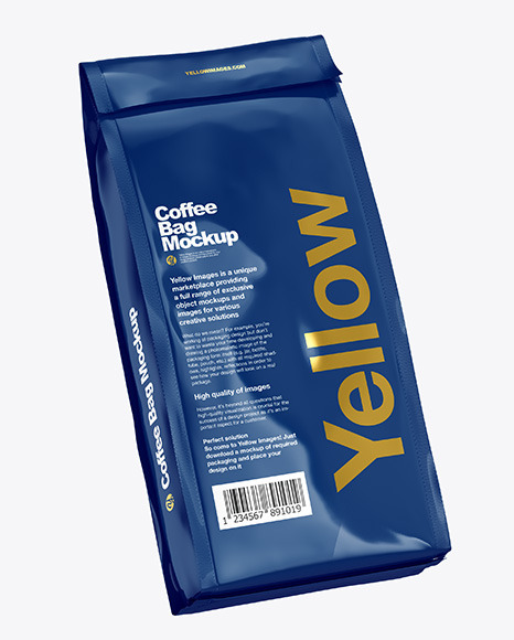 Download Two Glossy Coffee Bag Packaging Mockup In Bag Sack Mockups On Yellow Images Object Mockups