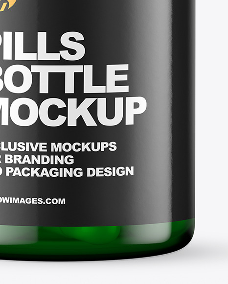Green Pills Bottle Mockup PSD #6