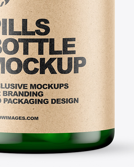Green Pills Bottle Mockup PSD #5