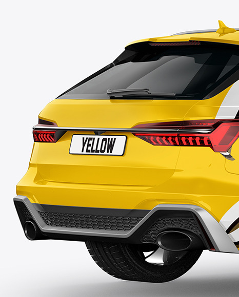 Sport Car Mockup - Back Half Side View Sport Car Mockup - Back Half Side View