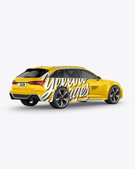 Download Sport Car Mockup Back Half Side View In Vehicle Mockups On Yellow Images Object Mockups