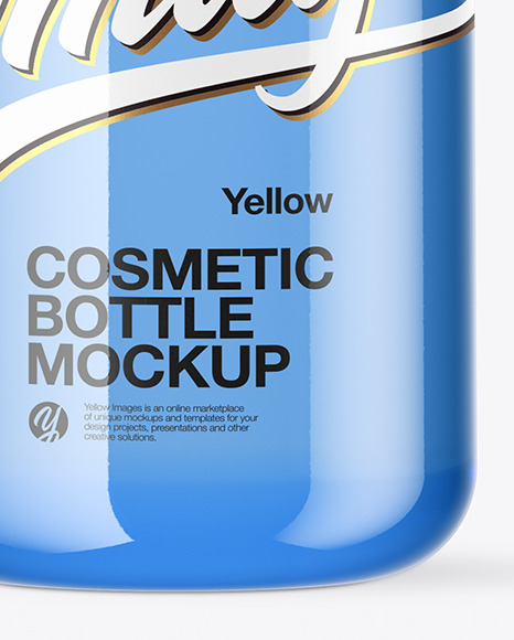 Blue Cosmetic Bottle Mockup PSD #1