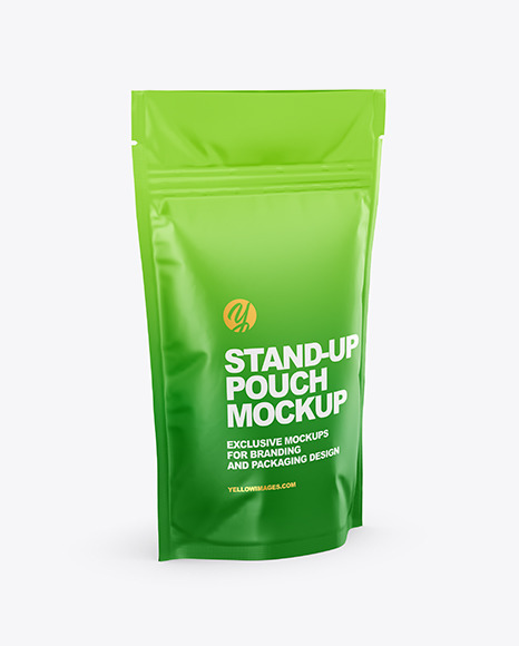 Download Matte Stand Up Pouch Mockup Half Side View Designs Zone