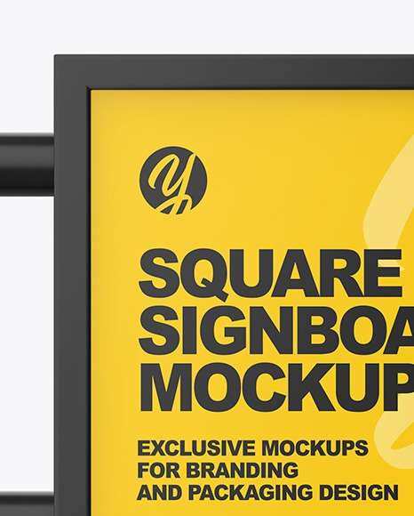 Square Signboard Mockup PSD #2