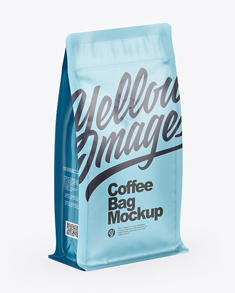 Matte Coffee Bag With Valve - Half Side View