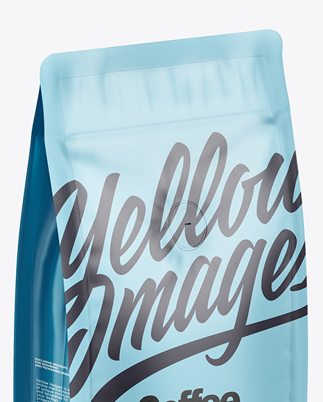 Matte Coffee Bag With Valve   Half Side View PSD #2