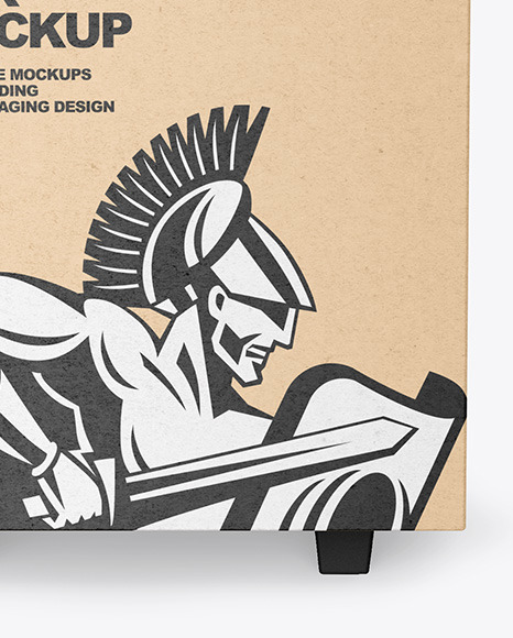 Kraft Paper Trolley Box Mockup PSD #6