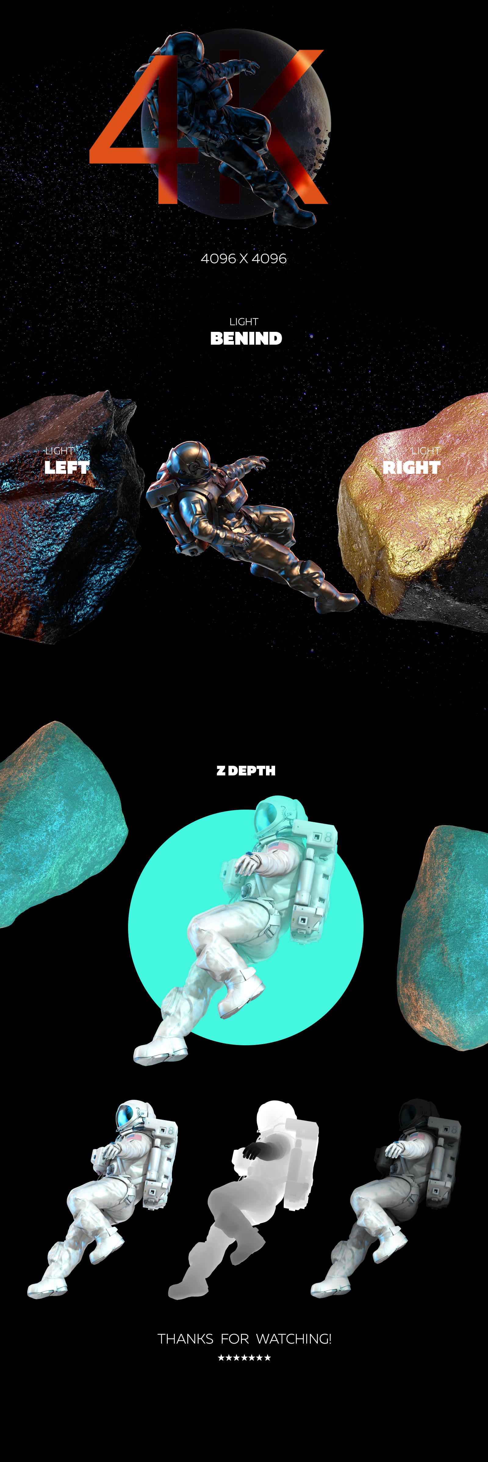 Download 3D Mockup Space Astronaut #21 in Design Elements on Yellow Images Creative Store