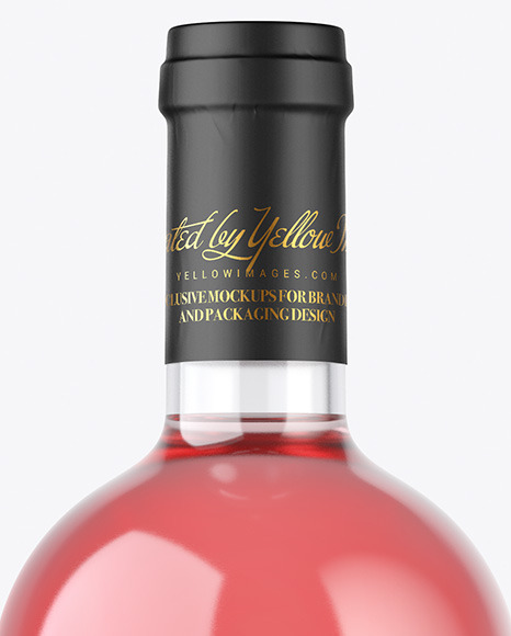 Download Clear Glass Pink Wine Bottle Mockup In Bottle Mockups On Yellow Images Object Mockups