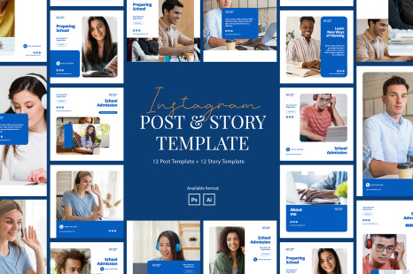 Elegant School Instagram Post Story Template