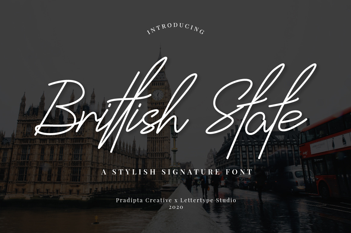 Brittish State Script In Fonts On Yellow Images Creative Store