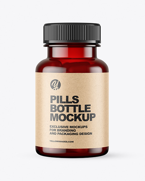 Red Pills Bottle Mockup PSD #2