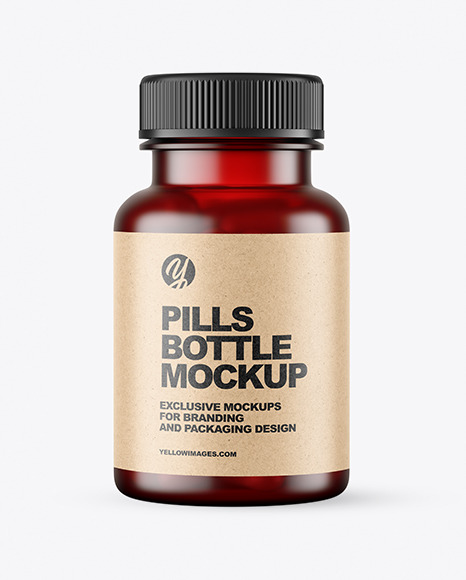 Frosted Red Pills Bottle Mockup PSD #2