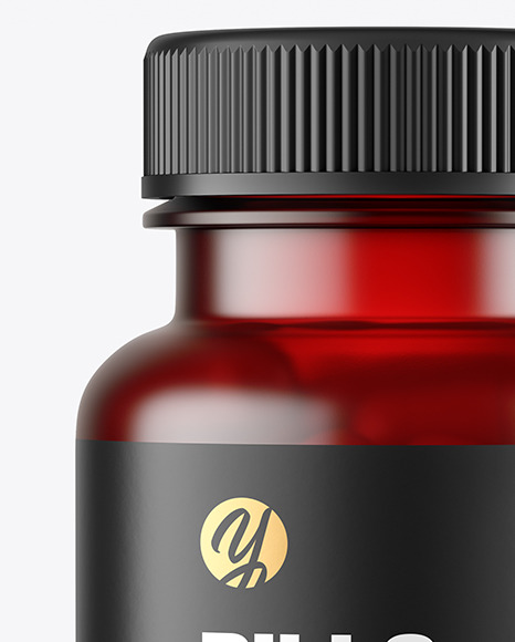 Frosted Red Pills Bottle Mockup PSD #1