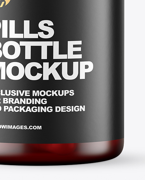 Frosted Red Pills Bottle Mockup PSD #6