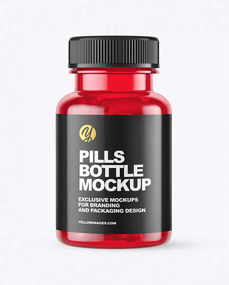 Colored Pills Bottle Mockup