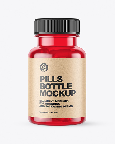 Colored Pills Bottle Mockup PSD #2