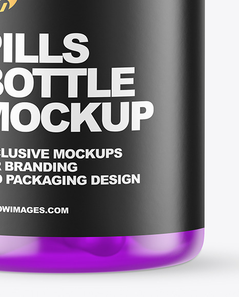 Frosted Colored Pills Bottle Mockup PSD #6