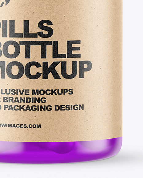 Frosted Colored Pills Bottle Mockup PSD #5