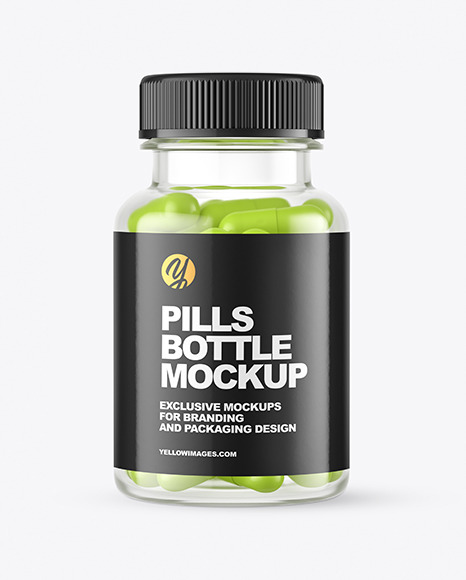 Clear Pills Bottle Mockup