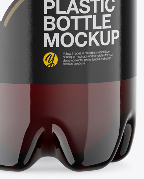 Amber Plastic Beer Bottle Mockup PSD #1