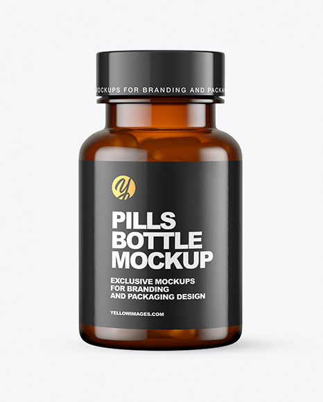 Amber Pills Bottle Mockup